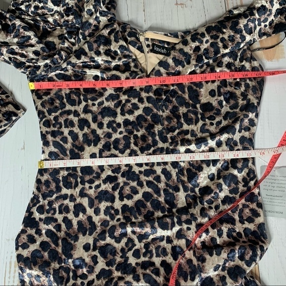 Lavish Alice Velvet Statement  Leopard Animal Print Midi dress - Picture 9 of 14